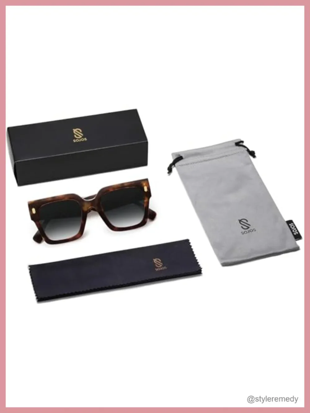 Vintage Oversized Square Sunglasses UV400 Polycarbonate Lens Non-Polarized